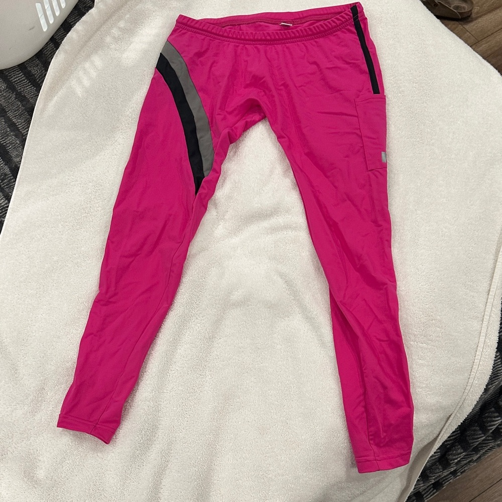 Vibrant Pink and Gray Men's Leggings